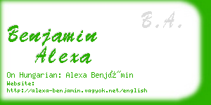 benjamin alexa business card